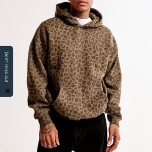 Abercrombie & Fitch Brown Leopard Hoodie pop over